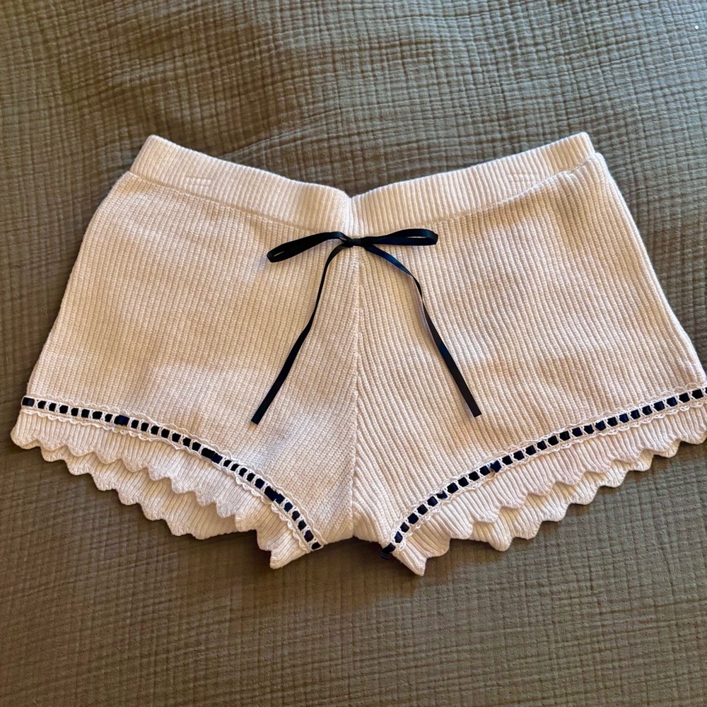NWOT Cream Knit Mini Shorts
